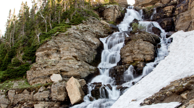 River overflowing due to spring snowmelt.
